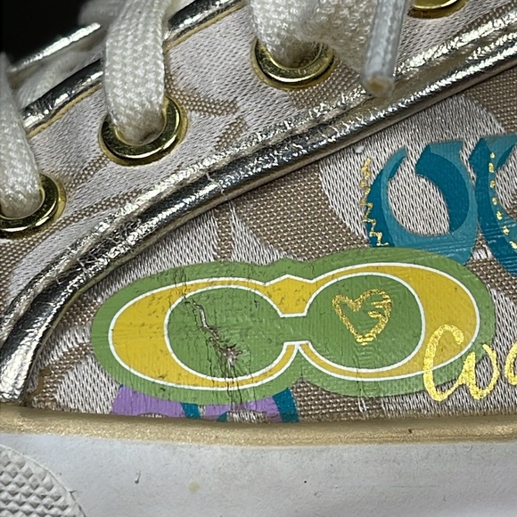 HTF COACH DEE POPPY DAISY C APPLIQUE SIGNATURE SNEAKERS - Picture 8 of 16